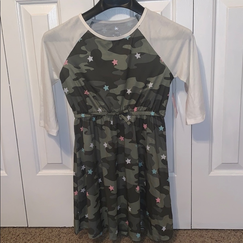SOLD Camo 3/4 sleeve casual dress